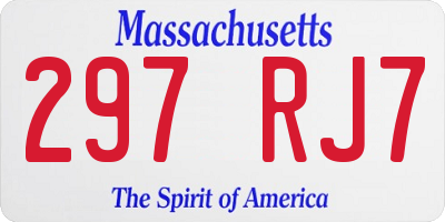 MA license plate 297RJ7