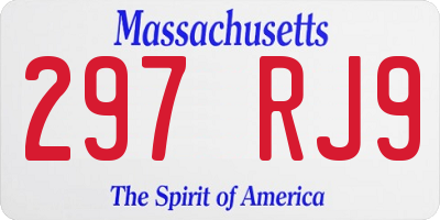 MA license plate 297RJ9