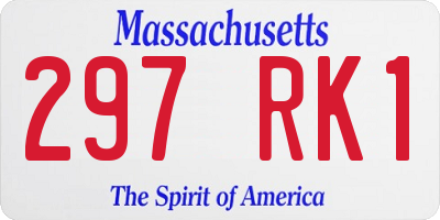 MA license plate 297RK1