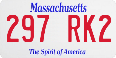 MA license plate 297RK2
