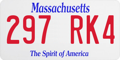MA license plate 297RK4