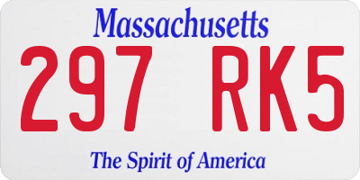 MA license plate 297RK5