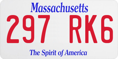 MA license plate 297RK6