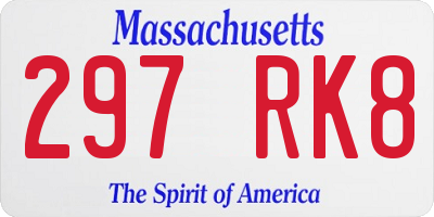 MA license plate 297RK8