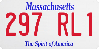MA license plate 297RL1