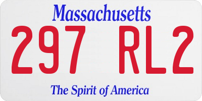 MA license plate 297RL2
