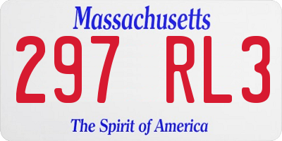 MA license plate 297RL3
