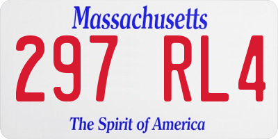 MA license plate 297RL4