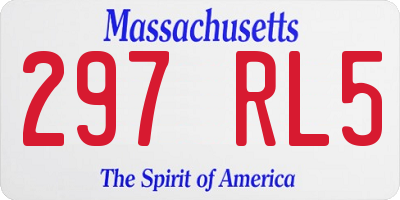 MA license plate 297RL5