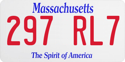 MA license plate 297RL7