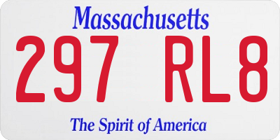 MA license plate 297RL8