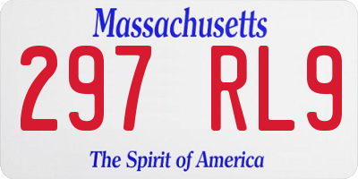 MA license plate 297RL9