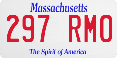 MA license plate 297RM0