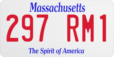 MA license plate 297RM1