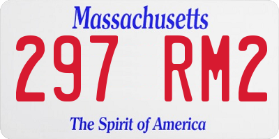 MA license plate 297RM2