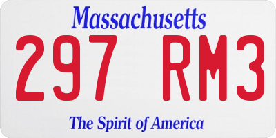 MA license plate 297RM3