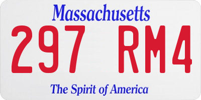 MA license plate 297RM4