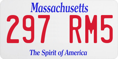 MA license plate 297RM5