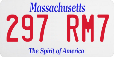 MA license plate 297RM7