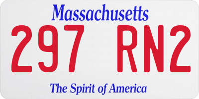 MA license plate 297RN2