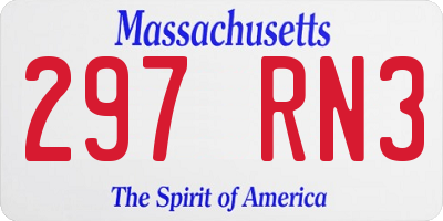 MA license plate 297RN3