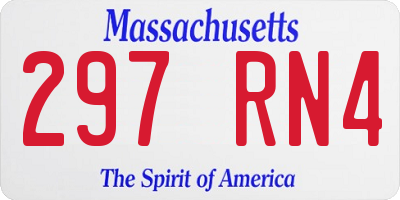 MA license plate 297RN4