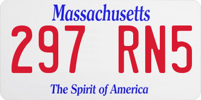 MA license plate 297RN5