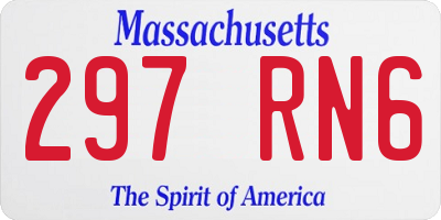 MA license plate 297RN6