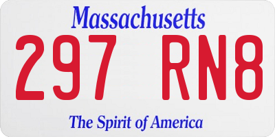 MA license plate 297RN8