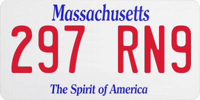 MA license plate 297RN9