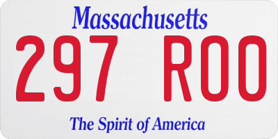 MA license plate 297RO0