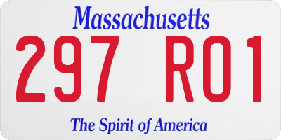 MA license plate 297RO1