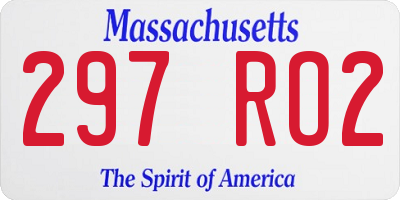 MA license plate 297RO2