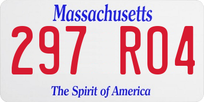 MA license plate 297RO4