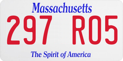 MA license plate 297RO5