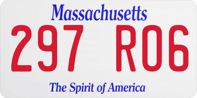MA license plate 297RO6