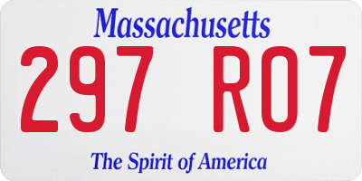 MA license plate 297RO7