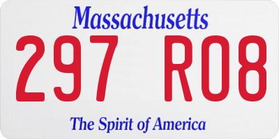 MA license plate 297RO8