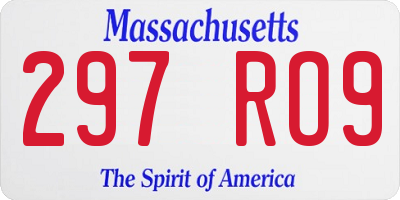 MA license plate 297RO9