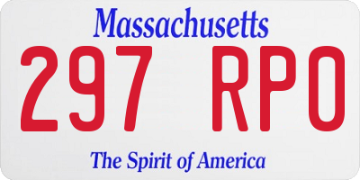 MA license plate 297RP0