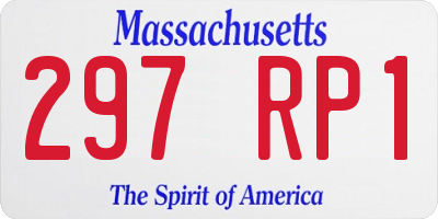 MA license plate 297RP1