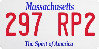 MA license plate 297RP2