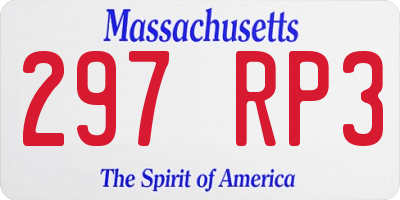 MA license plate 297RP3