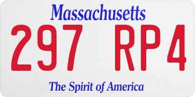 MA license plate 297RP4