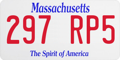 MA license plate 297RP5