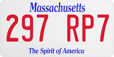 MA license plate 297RP7