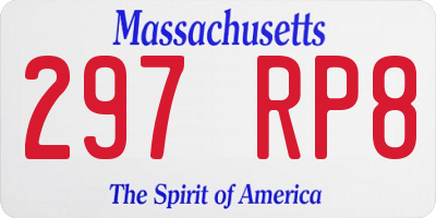 MA license plate 297RP8