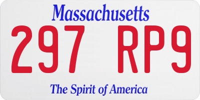 MA license plate 297RP9