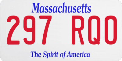MA license plate 297RQ0