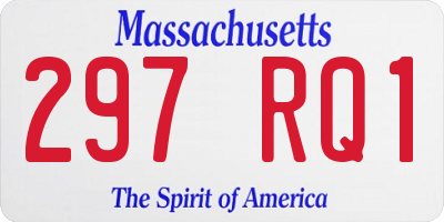 MA license plate 297RQ1